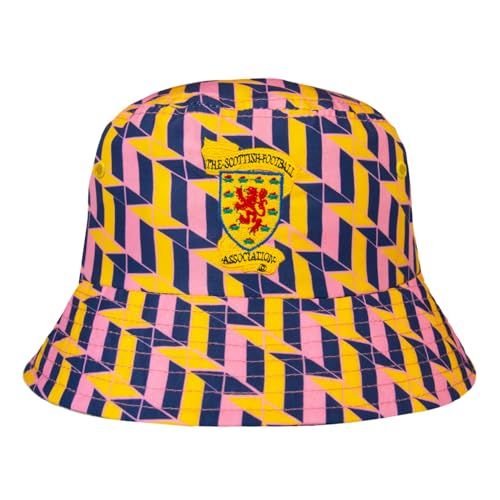 Scotland Official SFA 1990 Third Bucket Hat Navy Yellow Pink