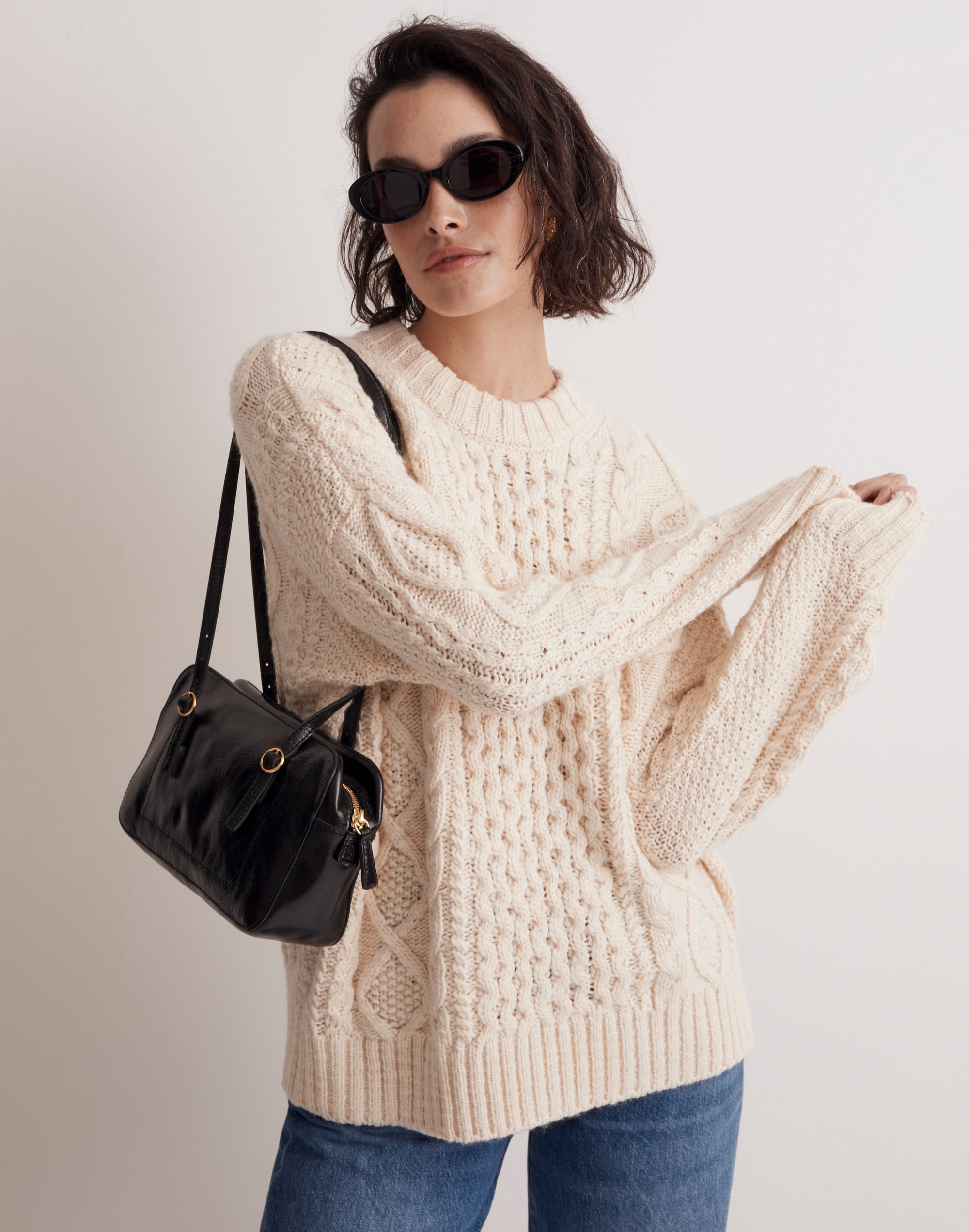 Cable-Knit Oversized Sweater