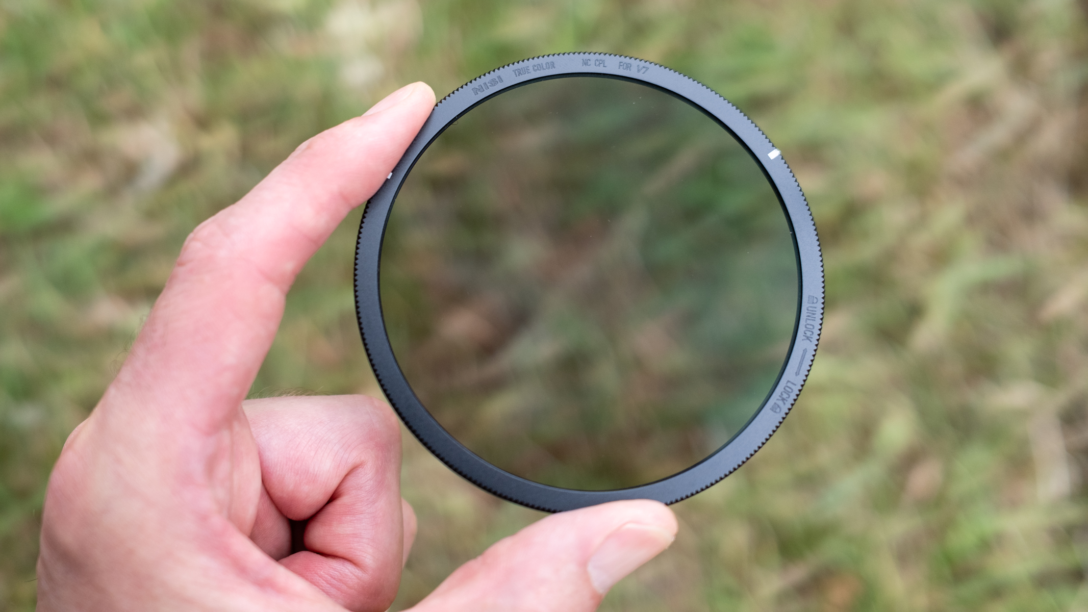 NiSi V7 with True Color NC CPL  polarizing filter being held
