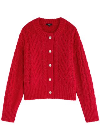 Amelie Cable-Knit Wool-Blend Cardigan