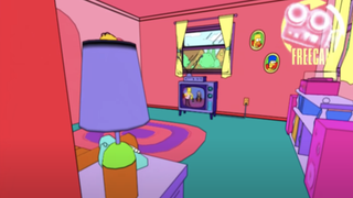 A snapshot of the Simpson' iconic lounge as recreated in Bug Squad