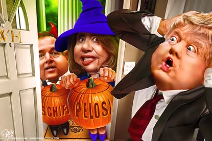 Political Cartoon U.S. Halloween Schiff Pelosi Impeachment
