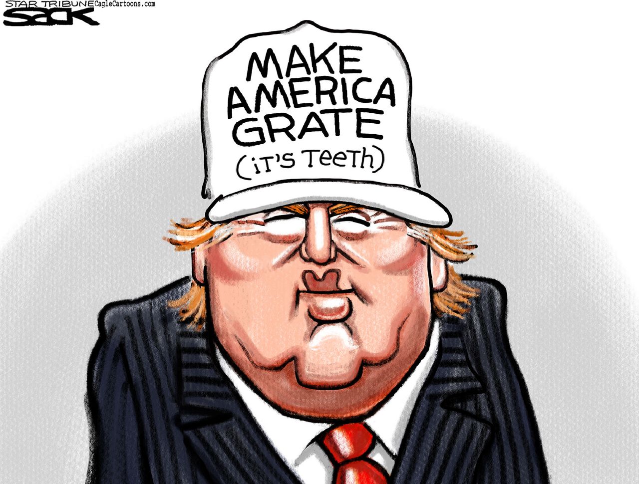 Political cartoon U.S. Donald Trump 2016