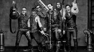 (from left) Paul Landers, Christoph Schneider, Christian Lorenz, Till Lindemann, Oliver Riedel and Richard Kruspe