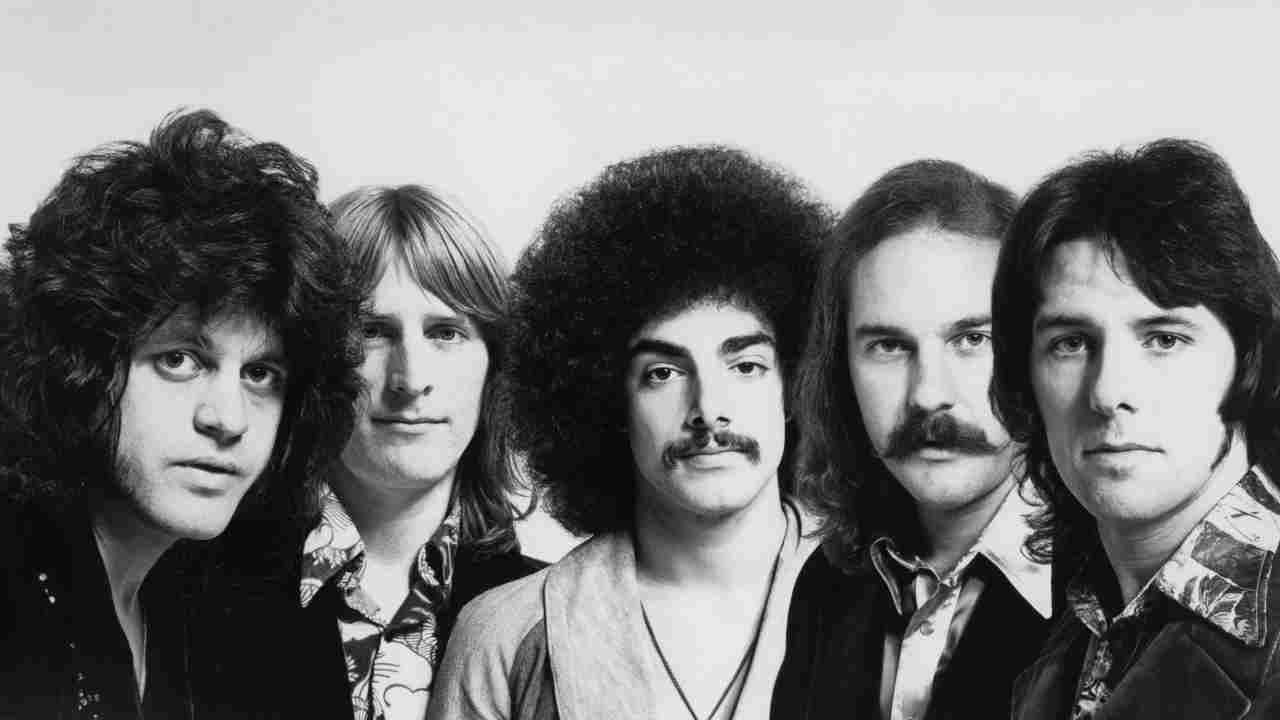 Journey posing for a photograph in 1975