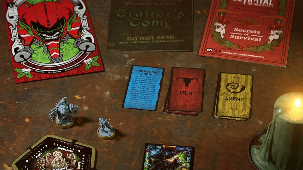 Evil Reigns in the Wynter's Pale box, components, and miniatures