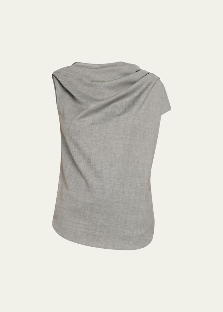 Lyra Draped Wool Blouse