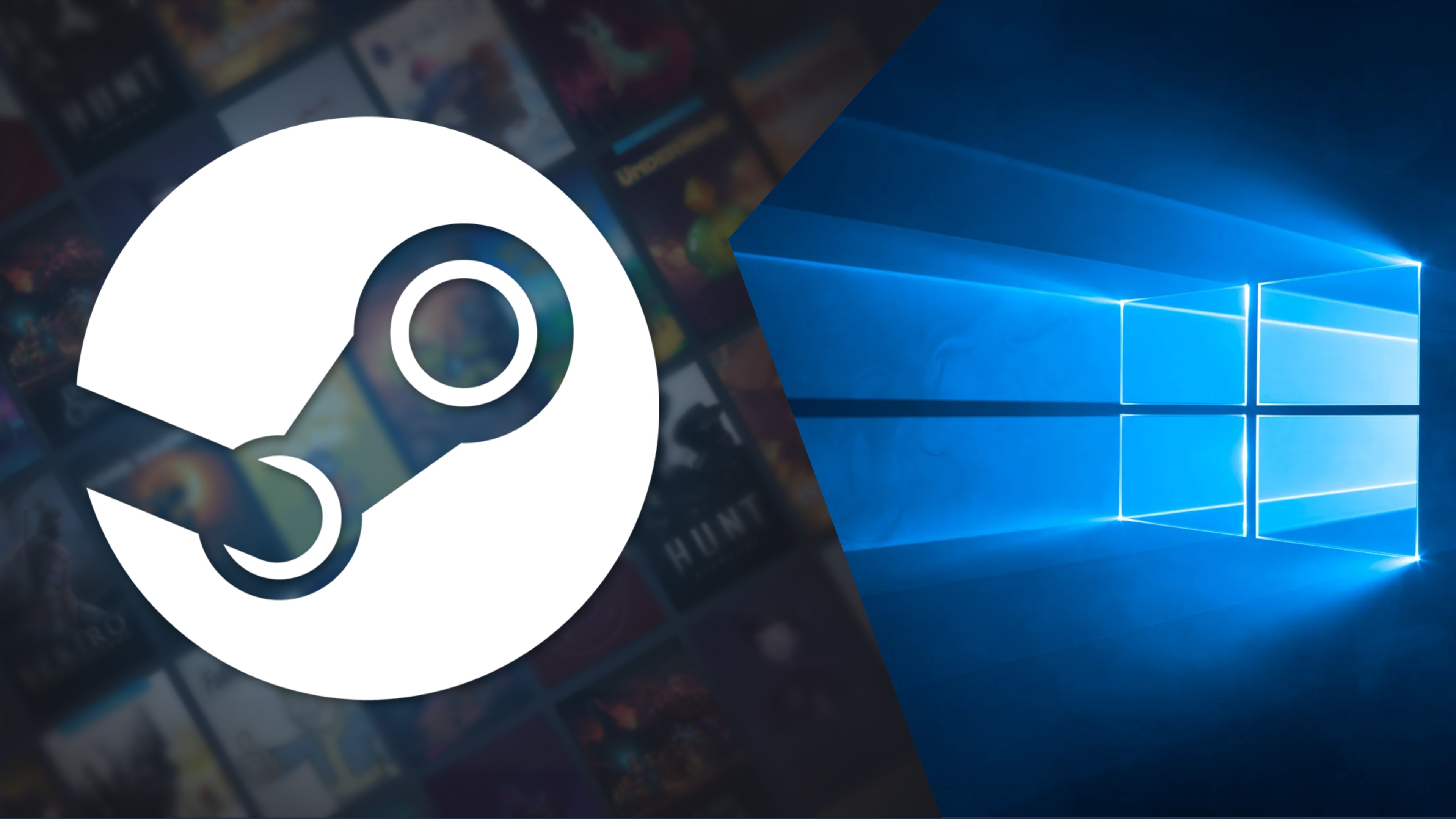 Logos of SteamOS and Windows 10