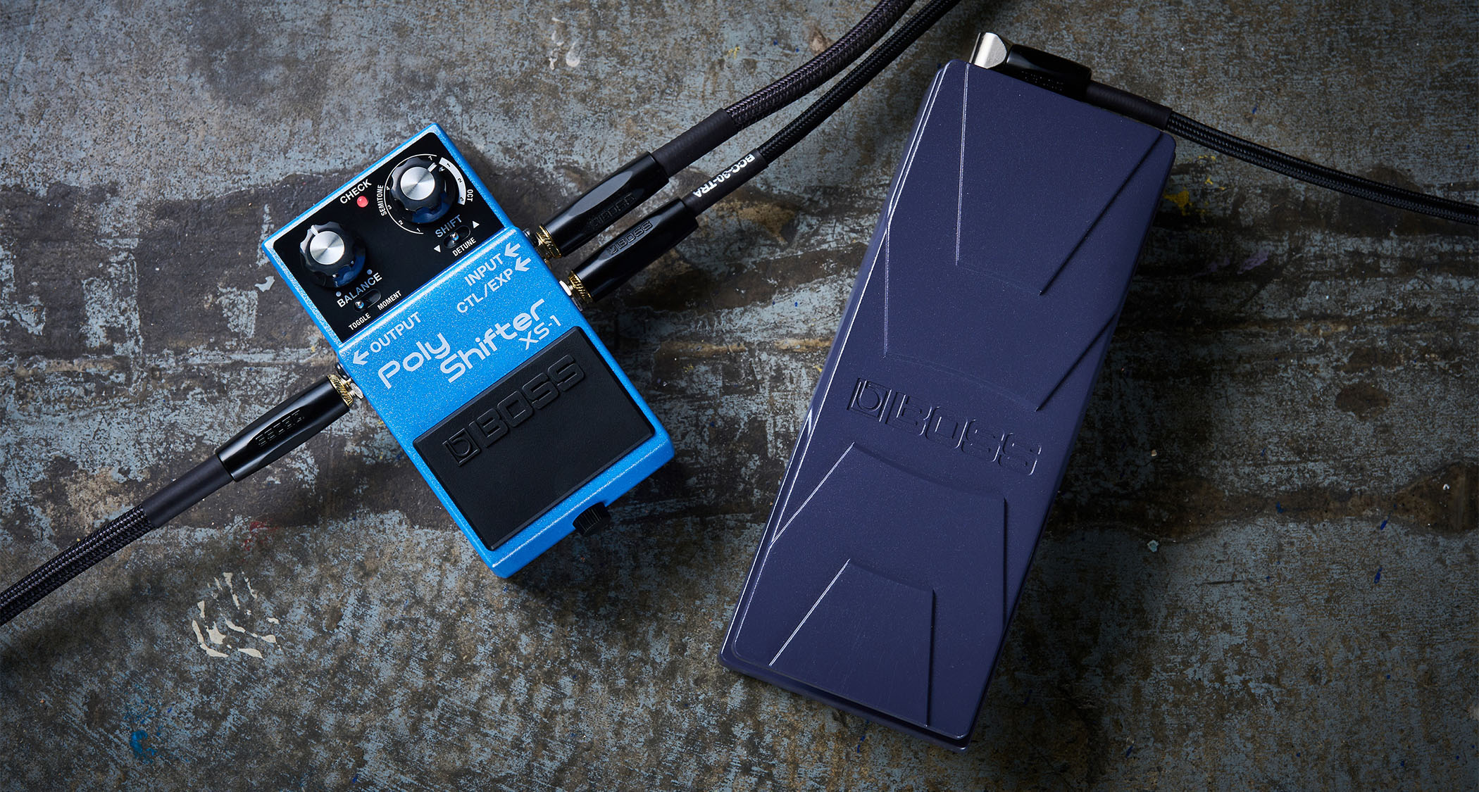 Boss XS-1 Poly Shifter: the compact version of the new pitch-shifter has the same blue finish on the enclosure and has a range of three octaves up and down.