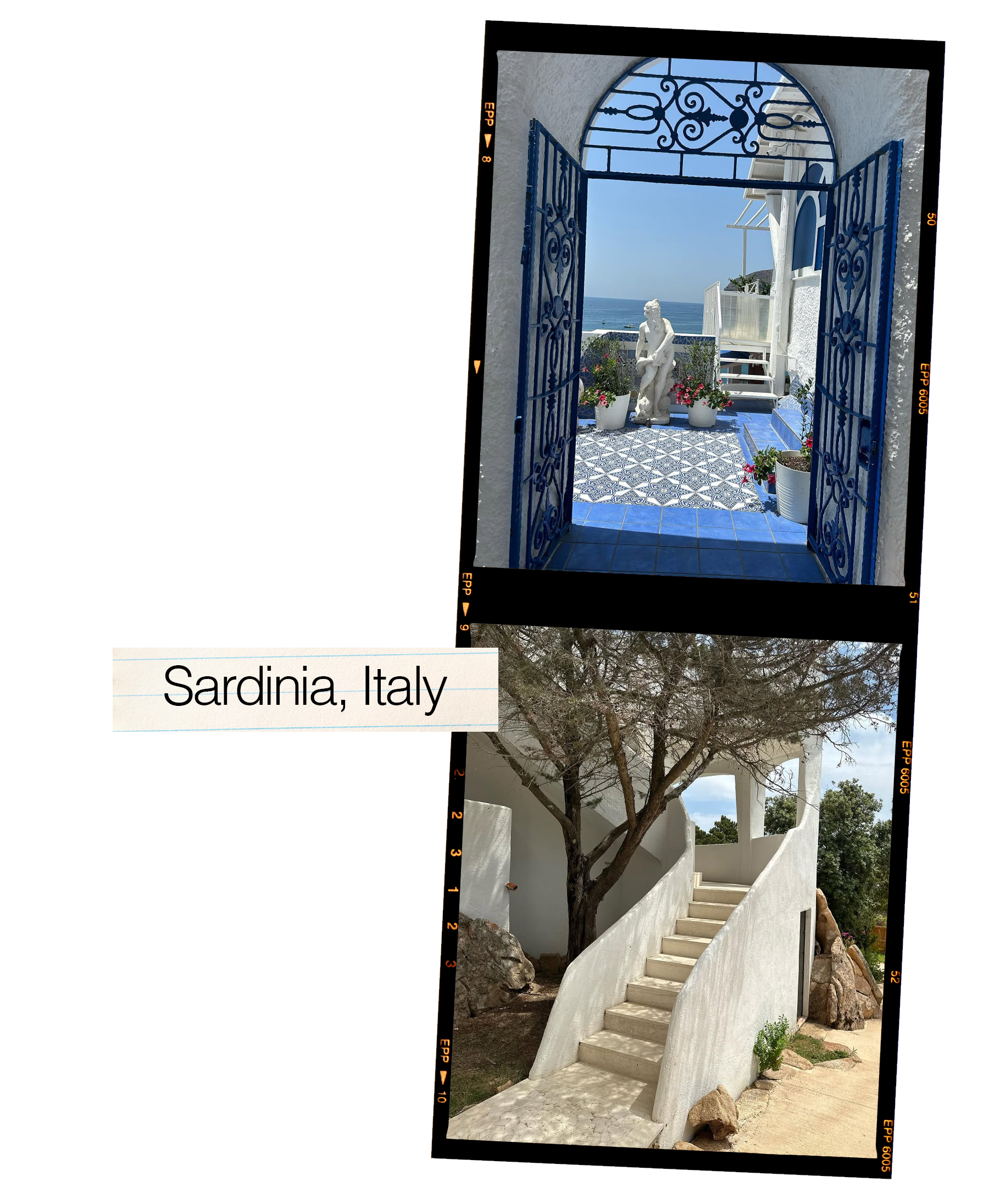 a collage of images featuring Sardinia, Italy as a top travel destination for fashion people in 2025