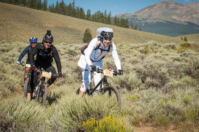 Soon to be newleyweds Rich Bucher and Julie Bass on their way to the highest point of the race to tie the knot.