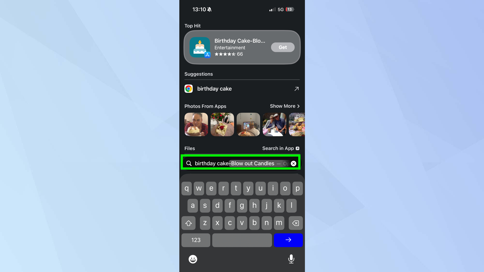 iPhone spotlight photo search