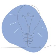 illustration of lightbulb on blue background