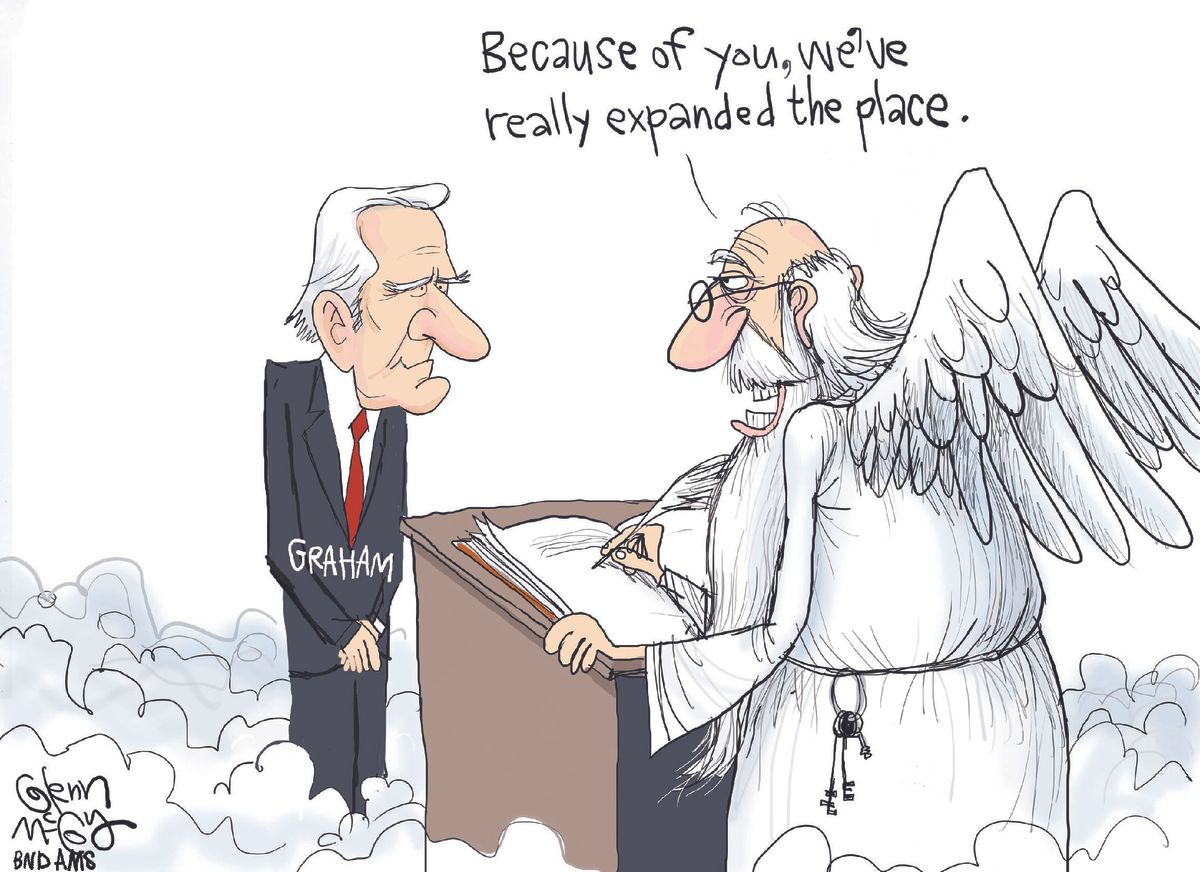 Political cartoon U.S. Billy Graham death | The Week