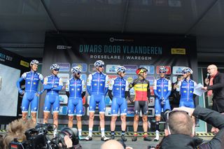 Belgian squad Quick-Step Floors drew the loudest cheers on the podium