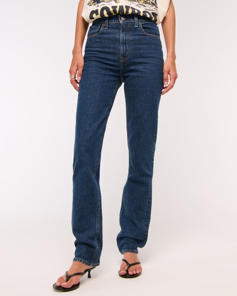 Abercrombie &amp;amp; Fitch , Ultra High Rise 90s Straight Jean