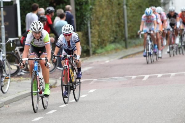Early in the race, the break of three escaped
