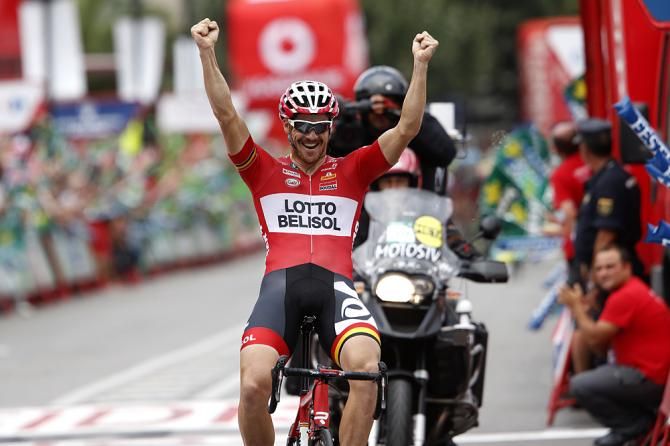 Adam Hansen (Lotto Belisol) wins stage 19 of the Vuelta a Espa&ntilde;a