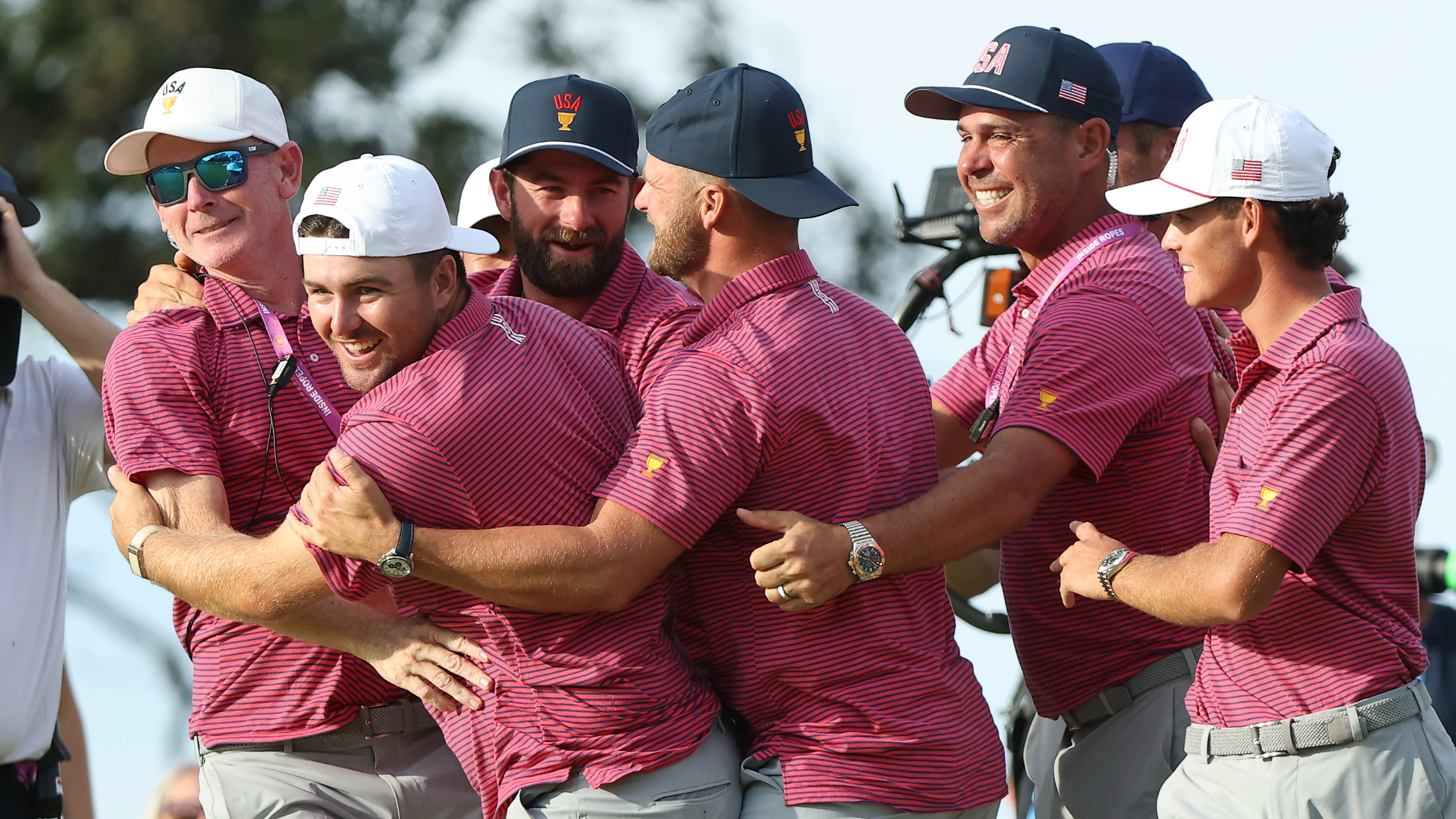 Team USA celebrate winning the Presidents Cup