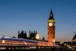 Westminster Palace at sunset, London, England