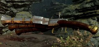 A triple-barreled pistol for Vermintide 2's witch hunter