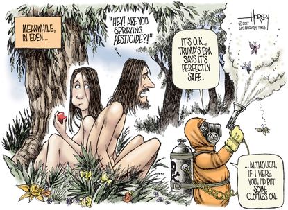Political cartoon U.S. Trump EPA pesticides Adam and Eve