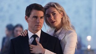 Mission Impossible movies in order: Tom Cruise as Ethan Hunt during Mission Impossible Dead Reckoning.