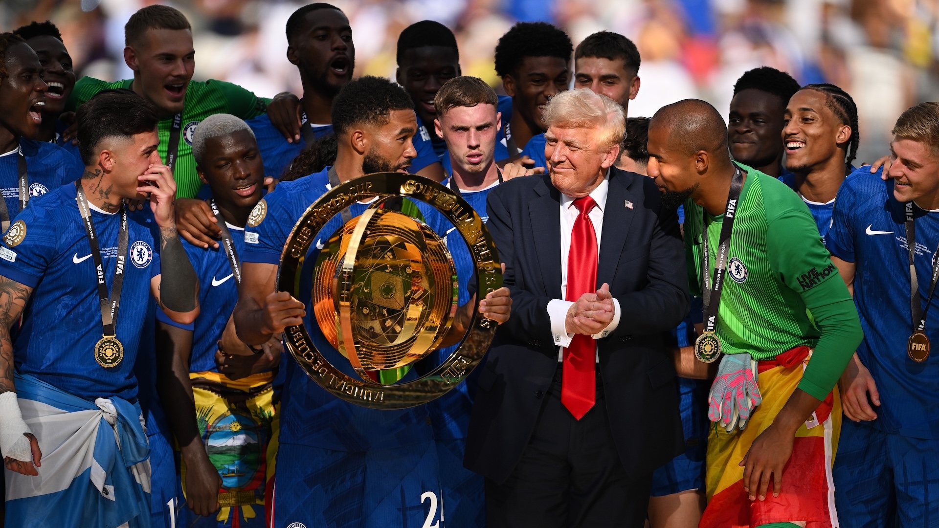 Chelsea lifting the Club World Cup 