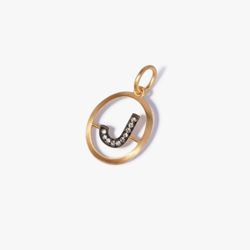 18ct Yellow Gold, Diamond Initials J Pendant