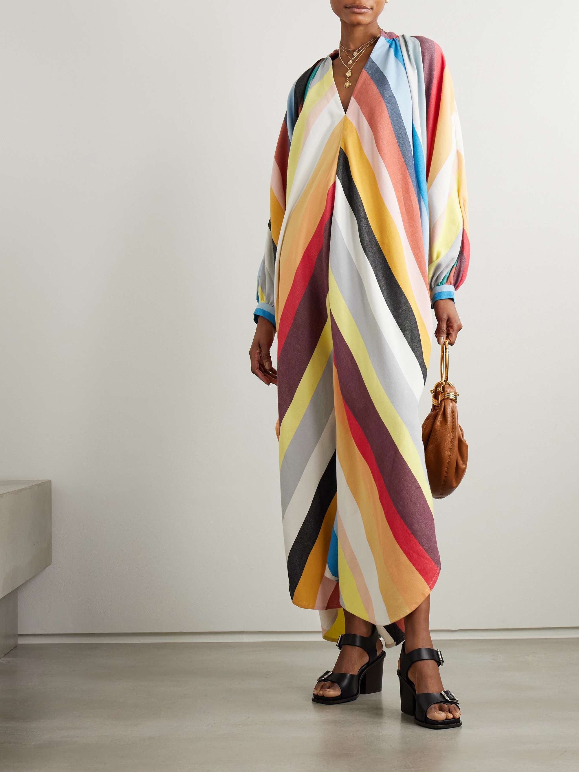 Touareg Striped Cotton-Blend Maxi Dress