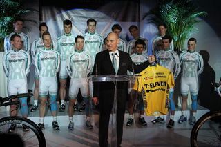 Steve Bauer auctioned off his 1990 maillot jaune at the team launch