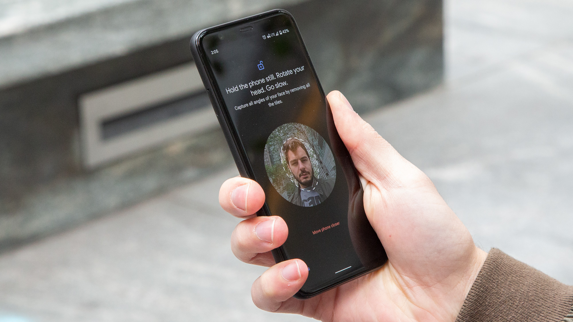 Face Unlock being used on the Pixel 4