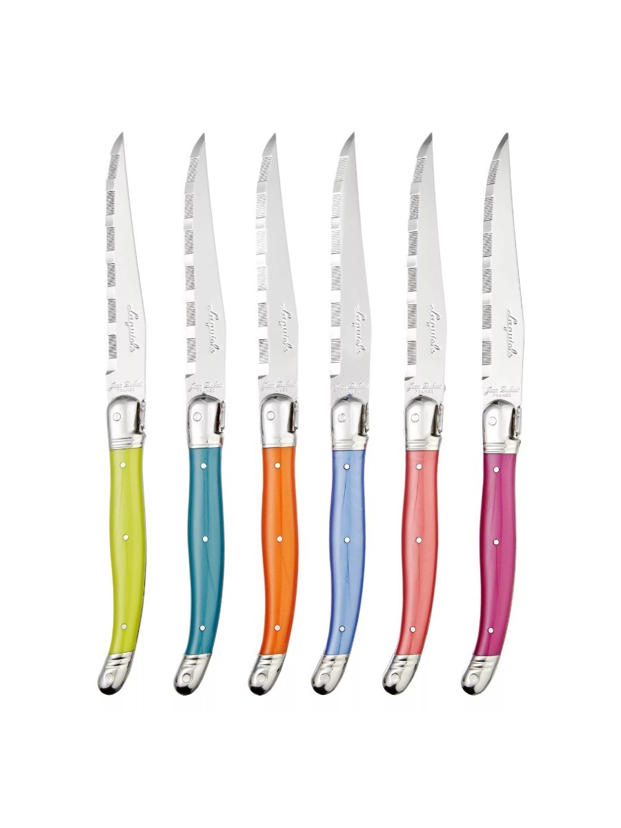 Laguiole Stainless Steel Steak Knives & Filled Knife Block, Set of 6