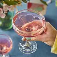 Personalised Coupe Glasses With Engraved Flower Motif by The Corbeau Press | £22 at Not on the High Street