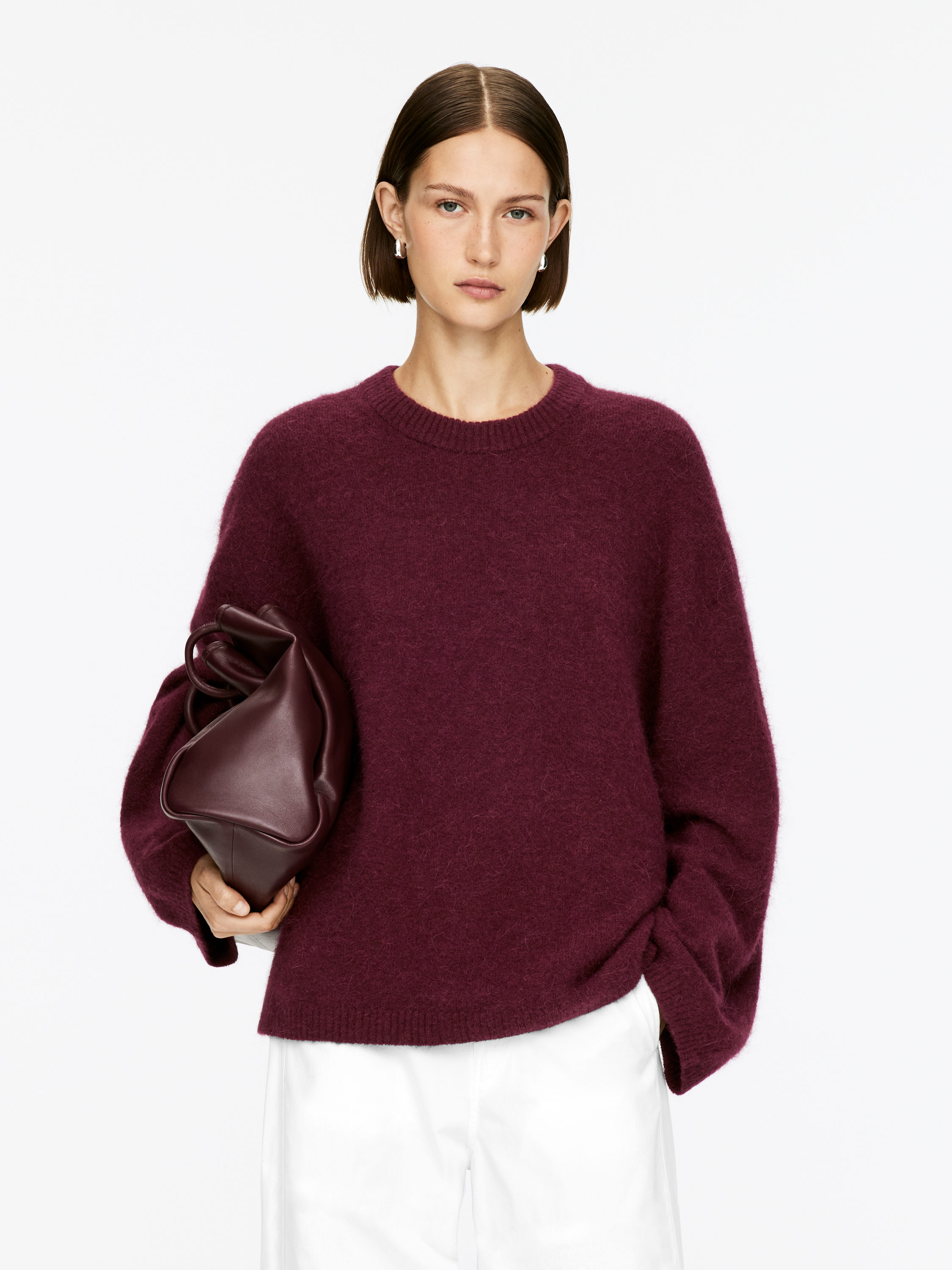 Alpaca-Wool Blend Jumper &amp;ndash; Dark Burgundy &amp;ndash; Women &amp;ndash; Arket Gb