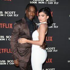 santa monica, california august 27 travis scott and kylie jenner attend the premiere of netflixs travis scott look mom i can fly at barker hangar on august 27, 2019 in santa monica, california photo by jon kopalofffilmmagic