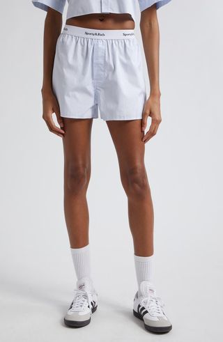 Serif Logo Cotton Shorts