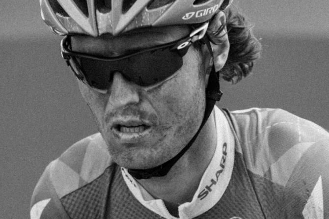 Johan Vansummeren (Garmin Sharp) shows the effects of a hard day in the saddle