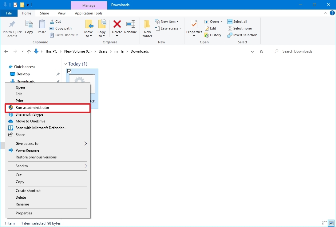 File Explorer run batch file as administrator