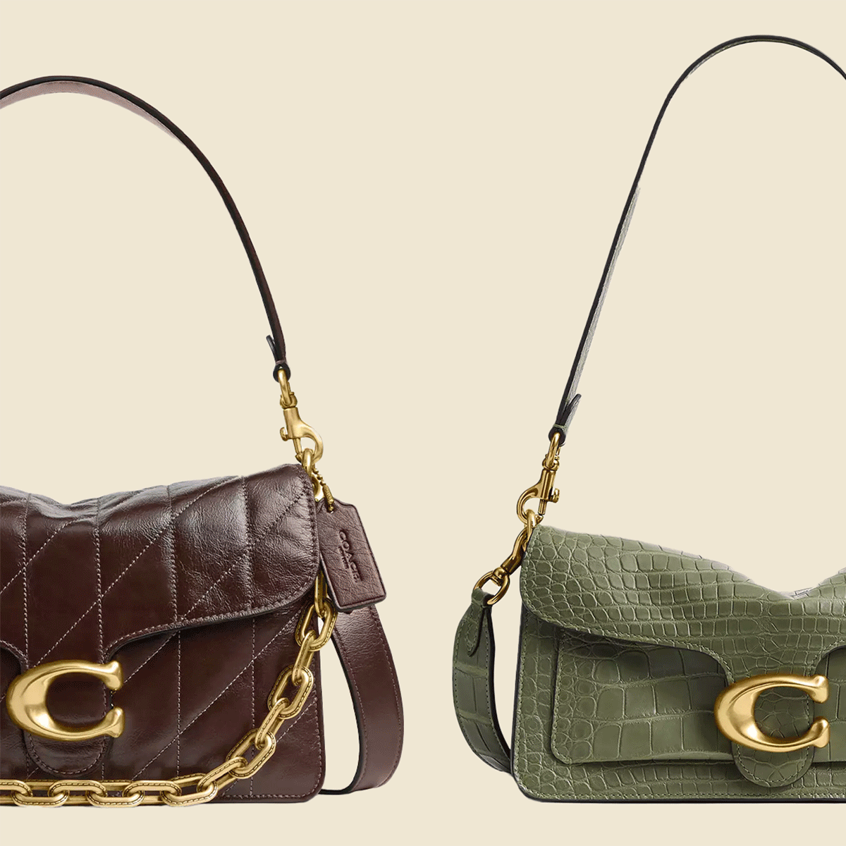 GIF of coach tabby bag