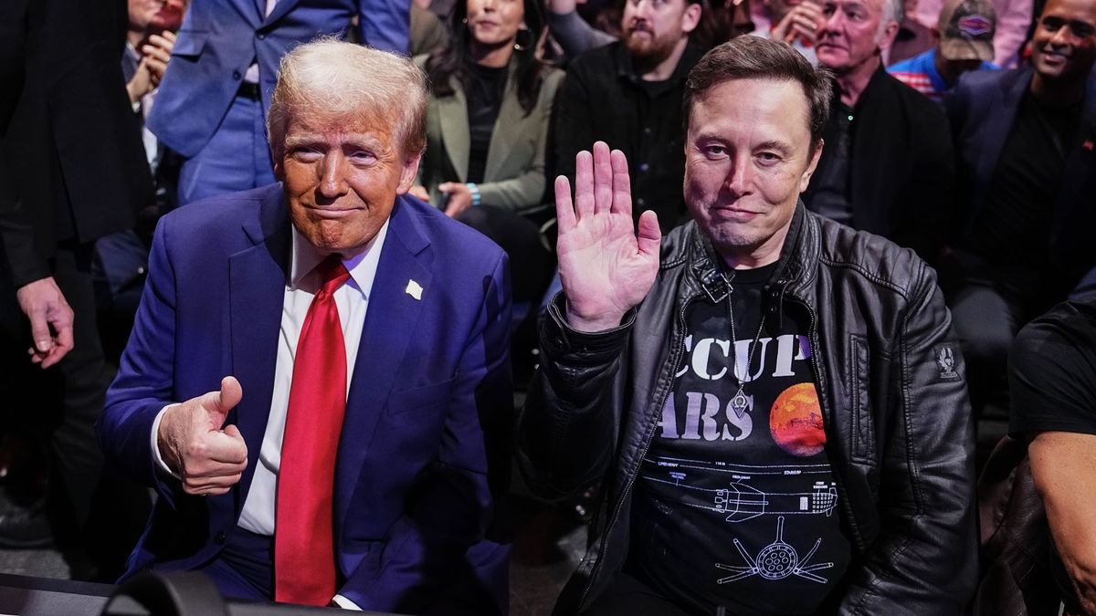 President-elect Donald Trump and Elon Musk pose for a photo during the UFC 309 event at Madison Square Garden on November 16, 2024 in New York City. 