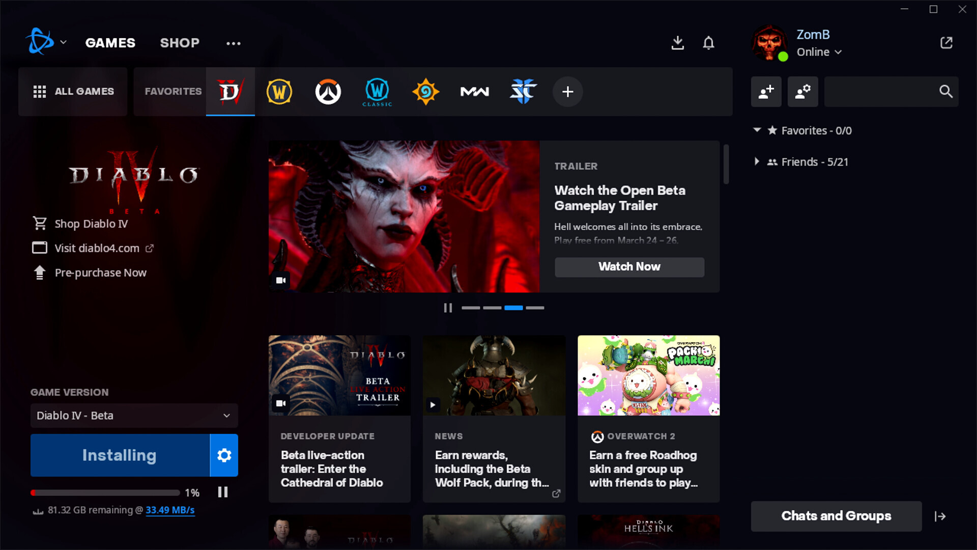 Установка Diablo 4 в Battle.net на Steam Deck