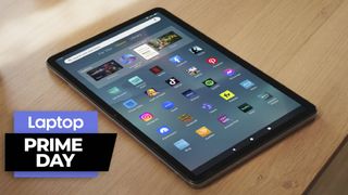 prime day fire tablet deals, fire max 11 tablet on wooden table