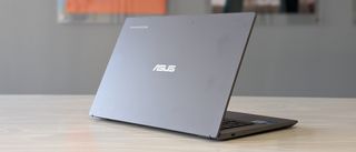 The Asus Chromebook Plus on a desk