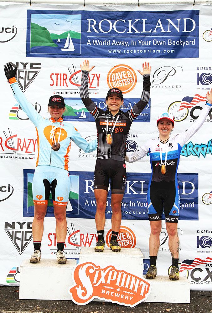 Women&acirc;s podium: 2nd place, Rebecca Fahringer (Amy D. Foundation), winner, Crystal Anthony (Boulder Cycle Sport/Yogaglo) 3rd place, Jena Greaser (Jam Fund/NCC/Vittoria