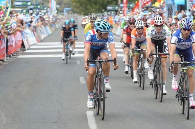 Simon Gerrans (centre) couldn't follow the leaders