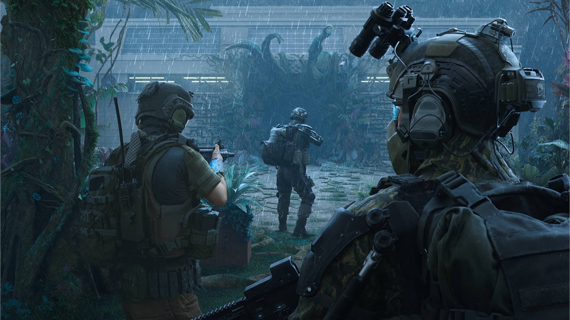 PUBG black budget promo image of three operatives in military gear