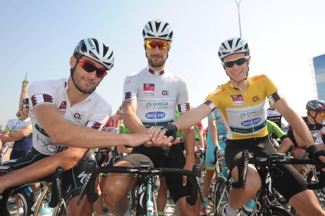 Guillaume Van Keirsbulck, Tom Boonen and Niki Terpstra engage their wonder powers in Qatar