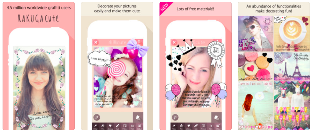 Rakuga Cute app screenshots