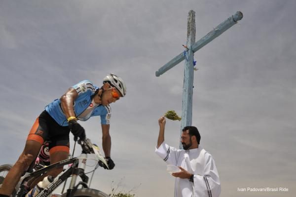 A racer gets a little extra support